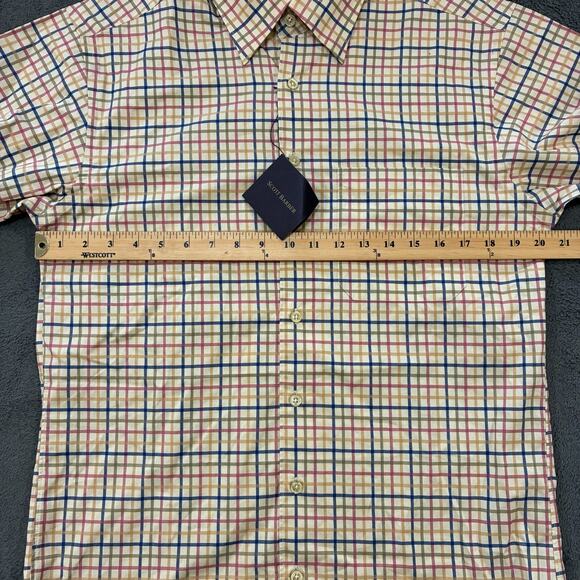 Scott Barber Plaid Check Button Down Long Sleeve Shirt Men's Size Small - Picture 4 of 9